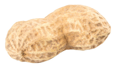 Peanuts isolated on the white background. Close up