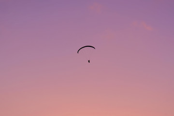Paraglide shilouette at dusk
