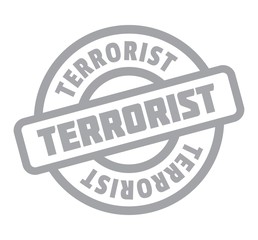 Terrorist rubber stamp isolated on white background