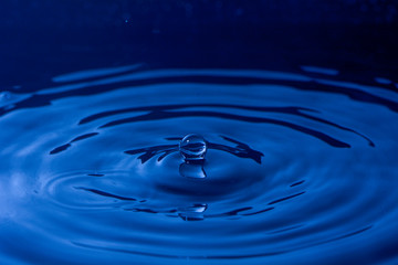 Water drop in blue tone