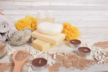 chocolate mask for face and cleavage in the home spa with free space for text