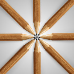 Wooden realistic pencils, vector