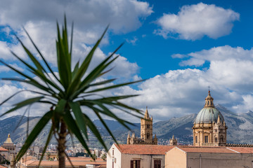 Fototapeta na wymiar La città di Palermo vista dai tetti, Italia