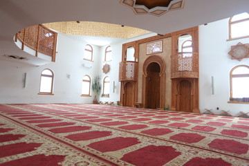 Interior of the mosque Omer ibn Hattab, Sarajevo, Bosnia and Herzegovina