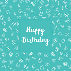 Happy Birthday floral greeting card design