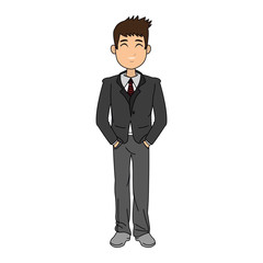 Businessman smiling cartoon icon vector illustration graphic design