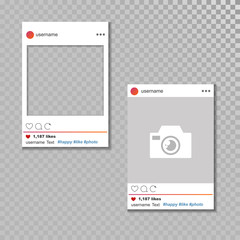 Social network vector photo frame template.