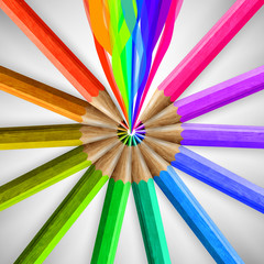 Naklejka premium Realistic wooden colorful pencils, vector