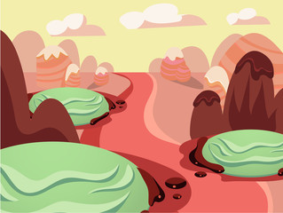  illustration of fantasy sweet food land