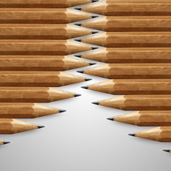Obraz premium Realistic wooden pencils, vector