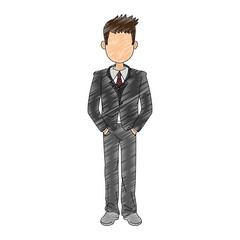 Businessman smiling cartoon icon vector illustration graphic design