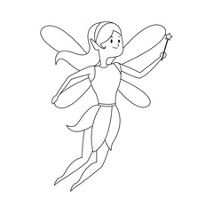 Fairy flying cartoon icon vector illustration graphic design