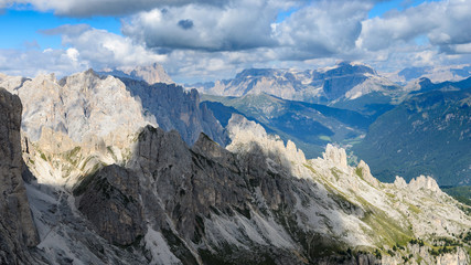 Catinaccio mountain massif summits, Dolomiti, Italy