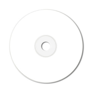 Cd template with blank label - vector illustration. White blank