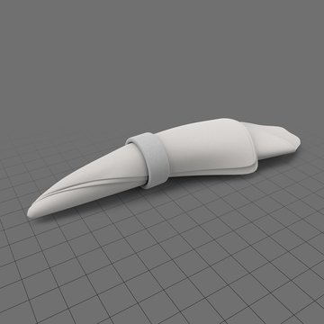 Folded napkin with ring