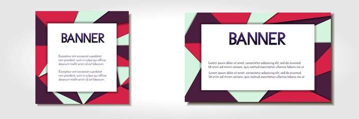 Set of banner template of different sizes. Voucher,card,brochure,invitation label.Vector illustration