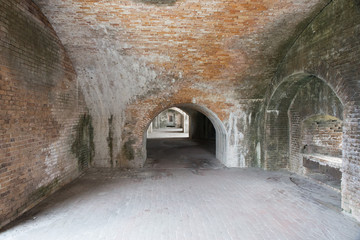 Bricked arches inside Fort Pickens 