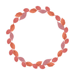 Vector watercolor wreath of autumn leafes EPS10