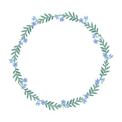 Vector minimal floral wreath with flowers EPS10