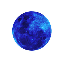 Blue moon isolated with white background and clippling path, Thailand.