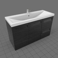 Rectangular sink with cabinet