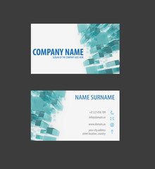 Bussines Card Design With Cubes Background