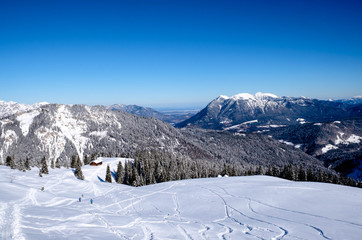 Winterpanorama Stuibenhütte mit Wank