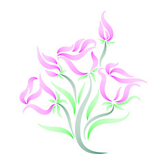 Fototapeta na wymiar Elegant pink flowers with a pattern