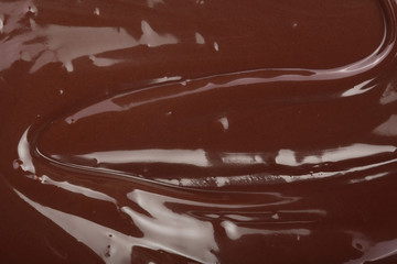 Melted chocolate swirl as a background closeup