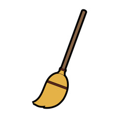 Broom stick tool icon vector illustration graphic design