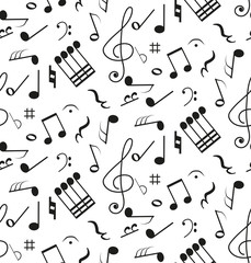 Pattern with musical notes