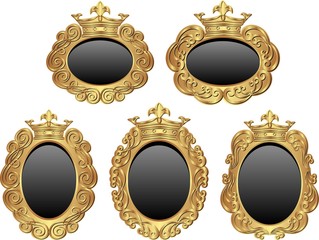 collection of isolated royal frames - design elements