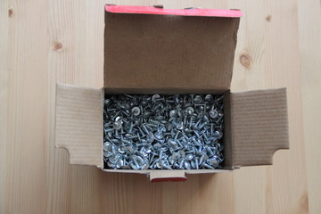 Box with screws