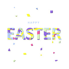 Word Easter with colorful shapes. Easy to edit vector illustration.