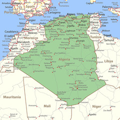 Fototapeta premium Algeria-World-Countries-VectorMap-A