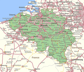 Obraz premium Belgium-World-Countries-VectorMap-A