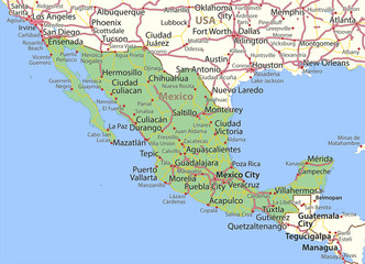 Fototapeta premium Mexico-World-Countries-VectorMap-A