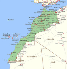 Morocco-World-Countries-VectorMap-A - obrazy, fototapety, plakaty