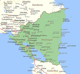 Obraz premium Nicaragua-World-Countries-VectorMap-A