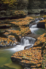 Cascading Through Autumn - Watkins Glen State Park, New York Finger Lakes Region