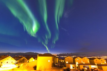 The polar lights in Norway. Tromso.