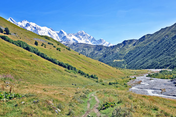 Fototapeta na wymiar mountain landscape in the Georgian valley.