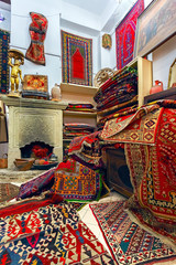 Interior, shop, antique national carpet.