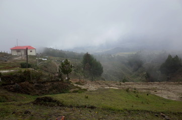 Fototapeta premium The town of Quilotoa which is the starting point of the Quilotoa Loop in the Ecuadorian Andes