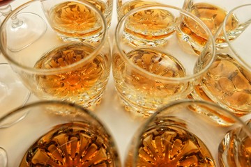 glasses with drinks on the table