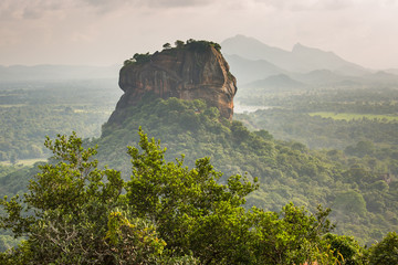     Sigiriya Lion Rock fortress. View from Pidurangala Rock.Sri Lanka 

