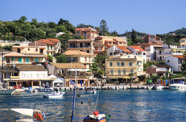 Quay of the village of Kassiopi is a tourist village in the north of the island of Corfu
