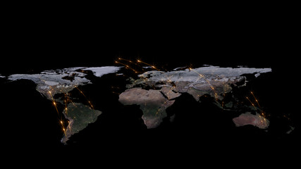 3D rendering of the best concept of the global network, the Internet, global communication, business, traffic flows. Elements of this image furnished by NASA