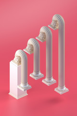 3d bent columns in a row