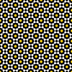 Seamless pattern in yellow, black and white